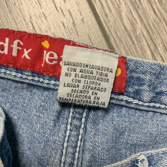 Vintage Y2K DFX Jeans Wide Leg Jeans with Big Pockets Size 7 - Picture 4 of 7